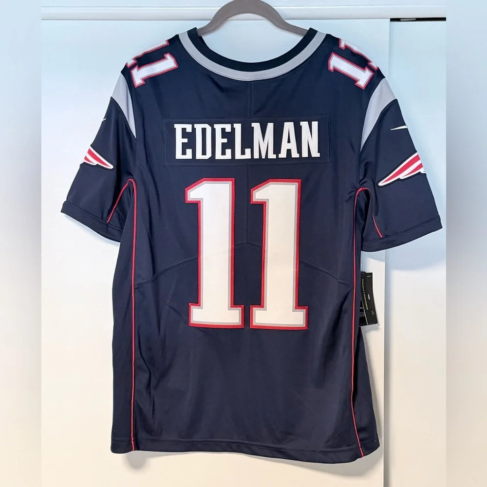 Nike New England Patriots Julian Edelman #11 Jersey NWT Men’s Large Navy Dri-FIT - Picture 2 of 7